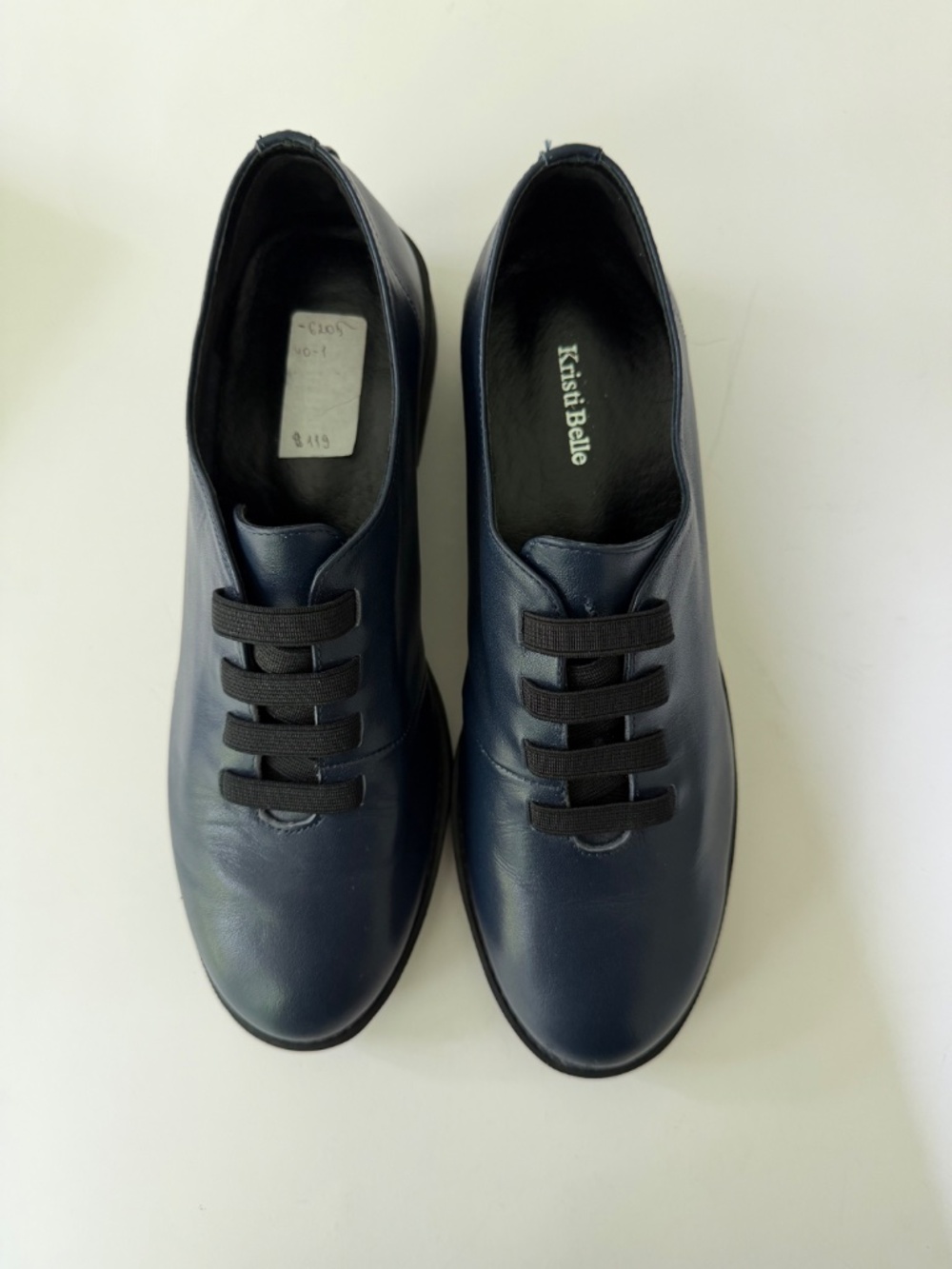 Kristi Belle Navy Blue Leather Comfort Walking Shoes Size EU39/40 -8 US NWT